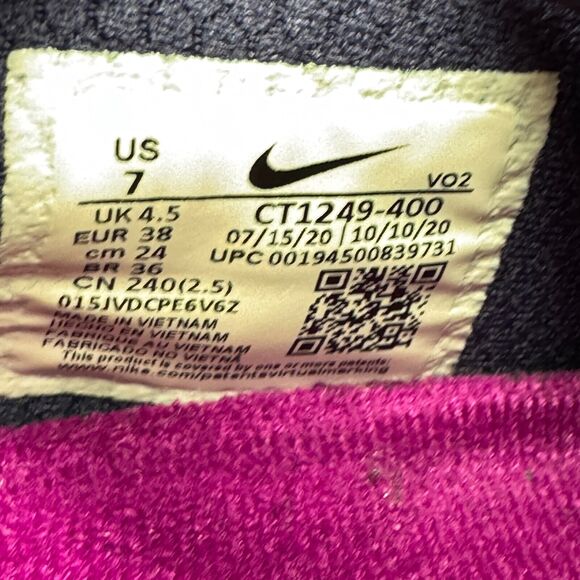 Nike React Metcon Turbo Womens Size 7 Shoes Cross Training Sneakers Blue Purple - Picture 9 of 9